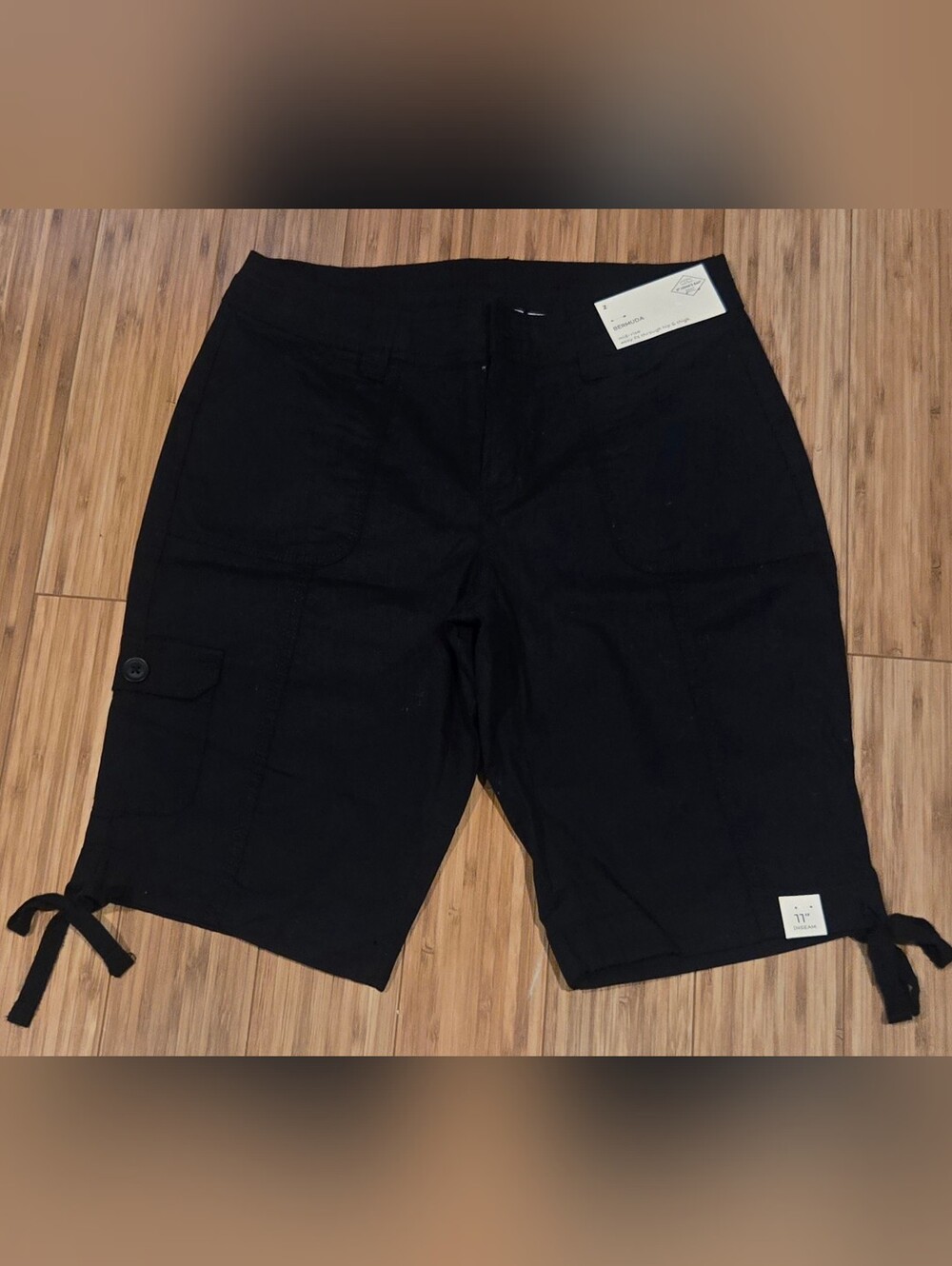 NWT St Johns Bay Black Casual Cargo Shorts
